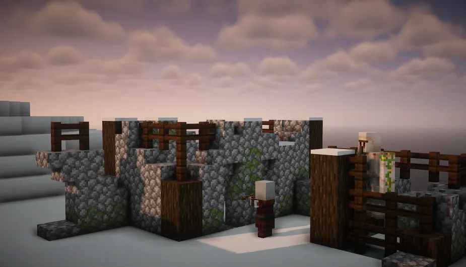 Заброшенный лагерь разбойников из Minecraft.