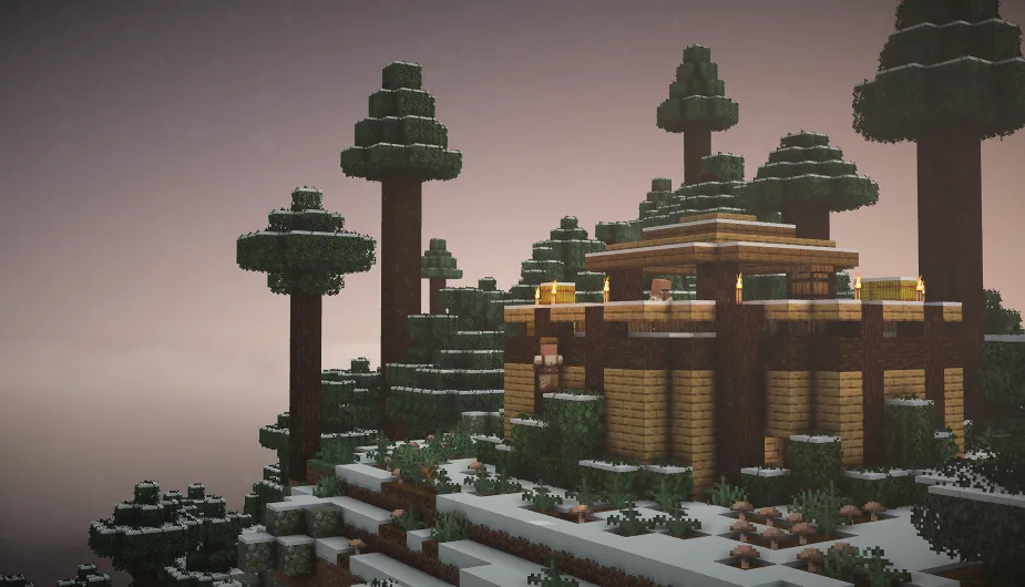 Вид на базу Trek в Minecraft.