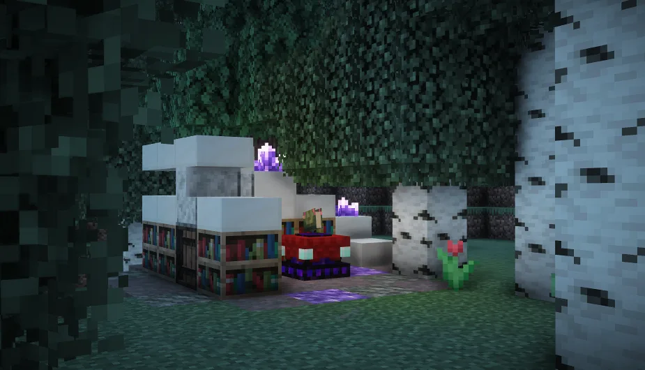 Игровой блок зачарователя в Minecraft из проекта Trek.