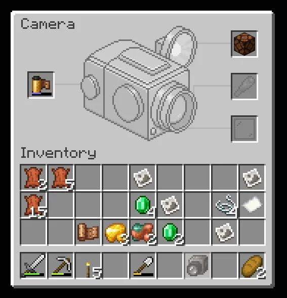 Интерфейс модификации Exposure с установленными на камеру объективами и аксессуарами.