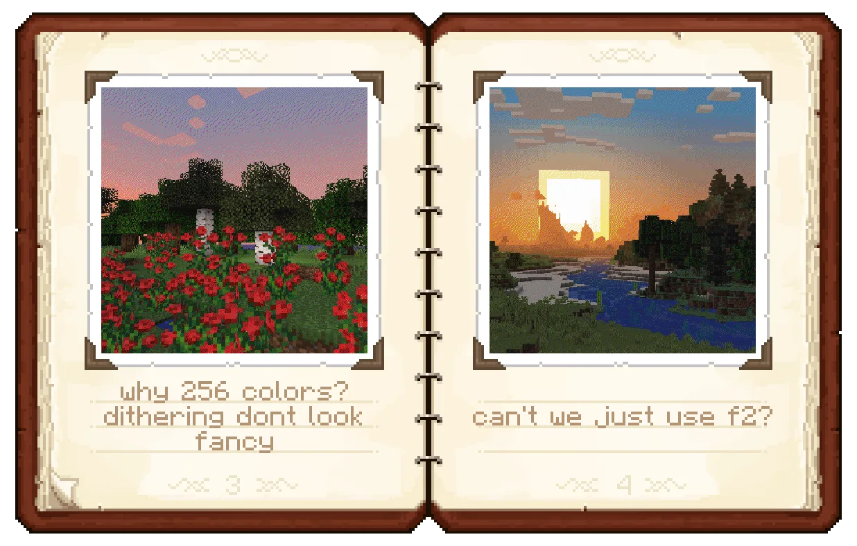 Фотоальбом из мода Exposure в Minecraft.