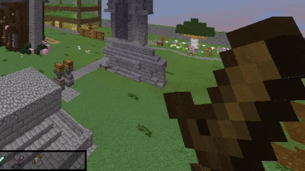 Скриншот PvP-сражения на мечах в Minecraft 1.8.