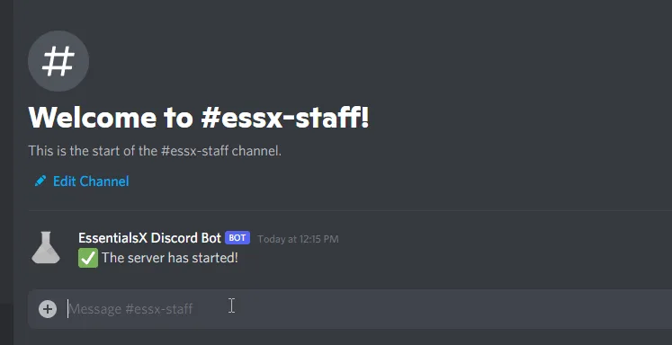 Выполнение консольных команд Minecraft через Discord в EssentialsX