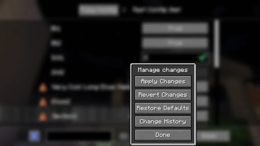 Интерфейс менеджера изменений в Fzzy Config: отслеживание, применение и отмена настроек.