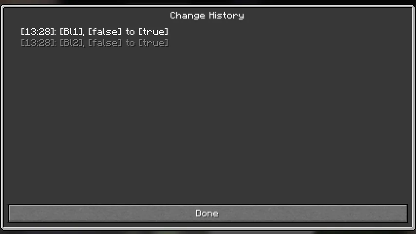 Окно истории изменений в интерфейсе Fzzy Config.