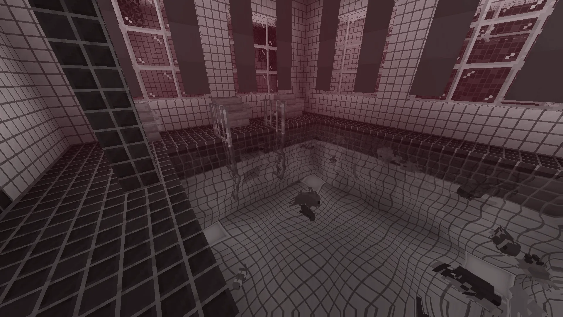 Кровавые шейдеры в Minecraft, изображающие вечеринку с рыбой.