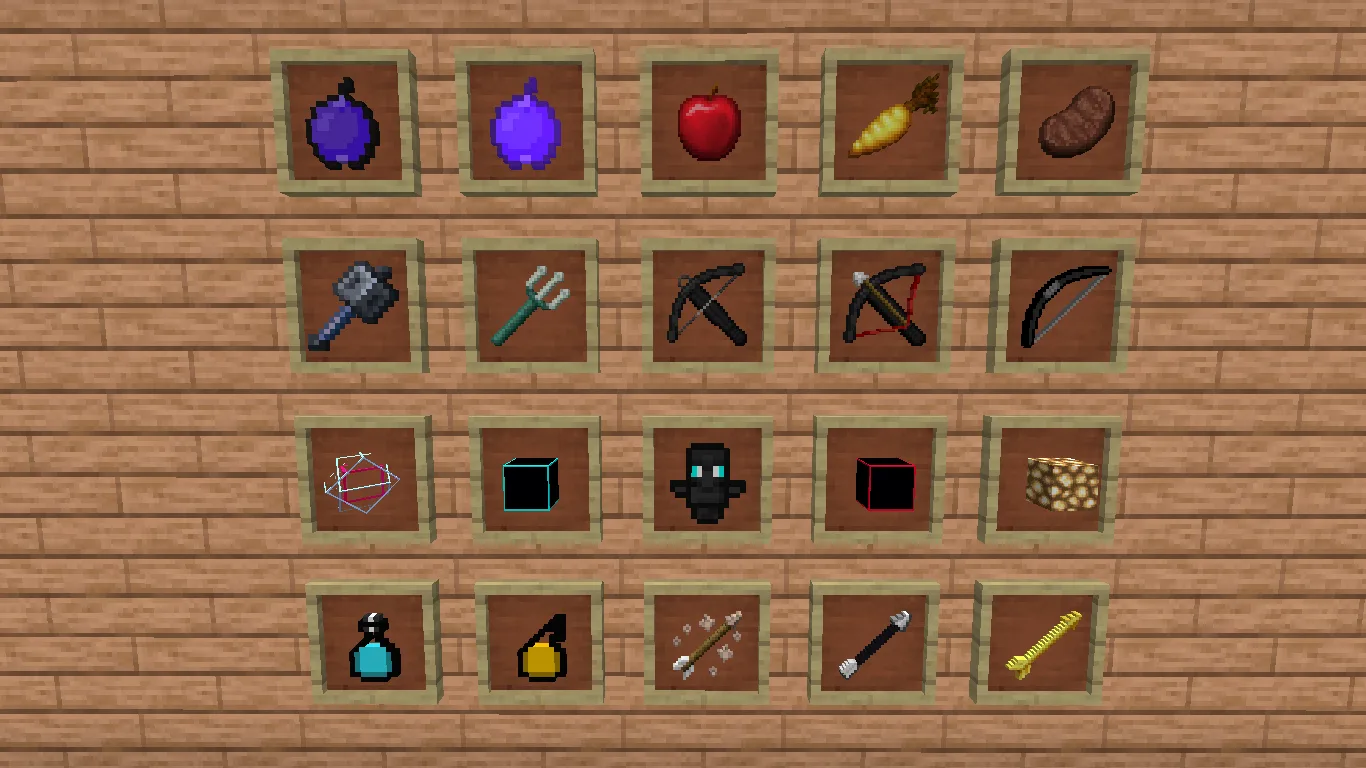 Инвентарь игрока с едой и предметами в Minecraft на сервере Arkhalis.