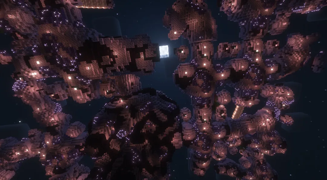 Структура Yggdrasil в стиле Альвхейм, генерирующаяся в лесных биомах Minecraft.