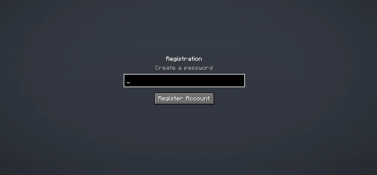 Экран регистрации мода DAuthentication