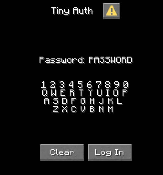 Экран входа в систему мода Tiny Auth