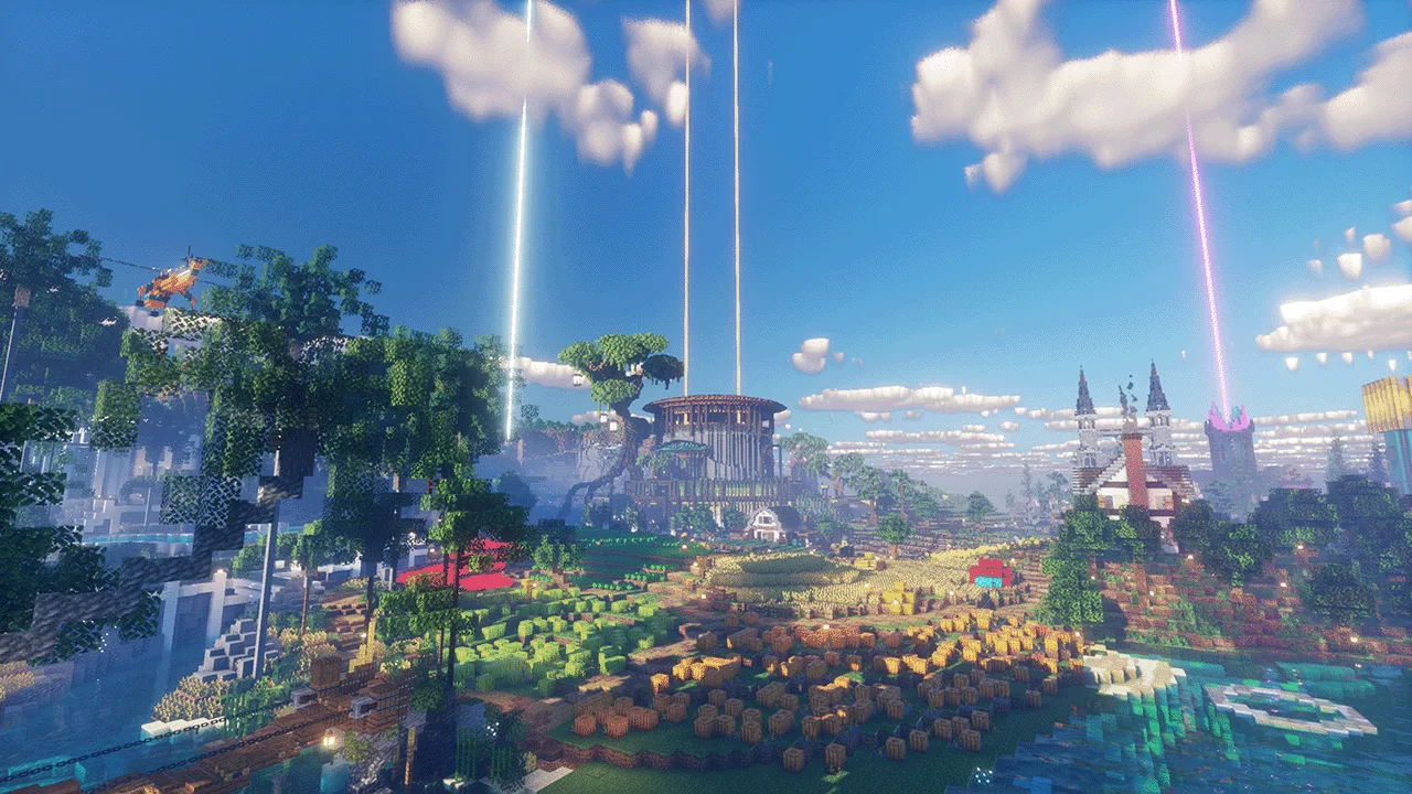 Открытое поле с постройками в стиле Escheridia.