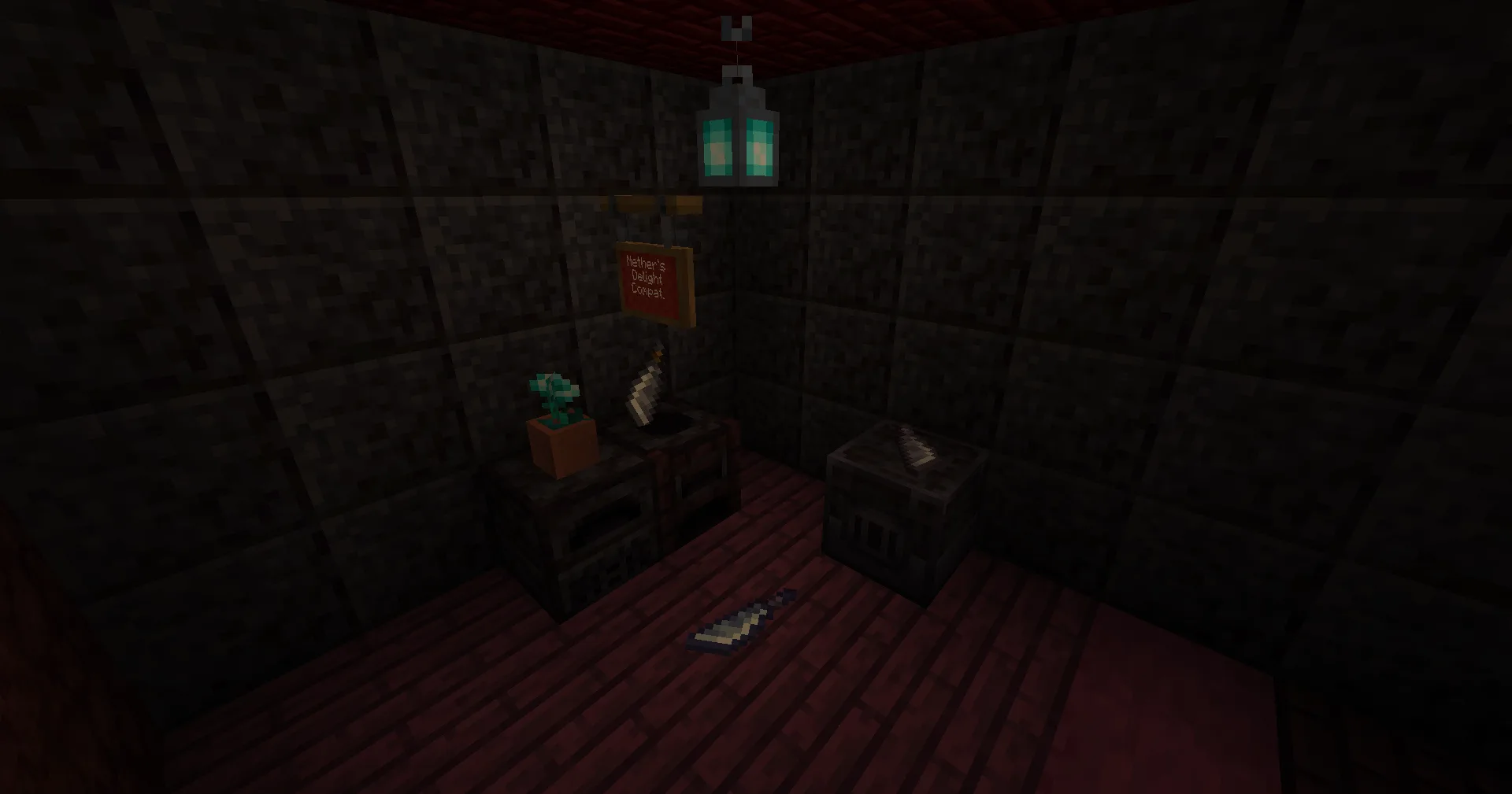 Мачете из мода Elementus с поддержкой Nether's Delight.