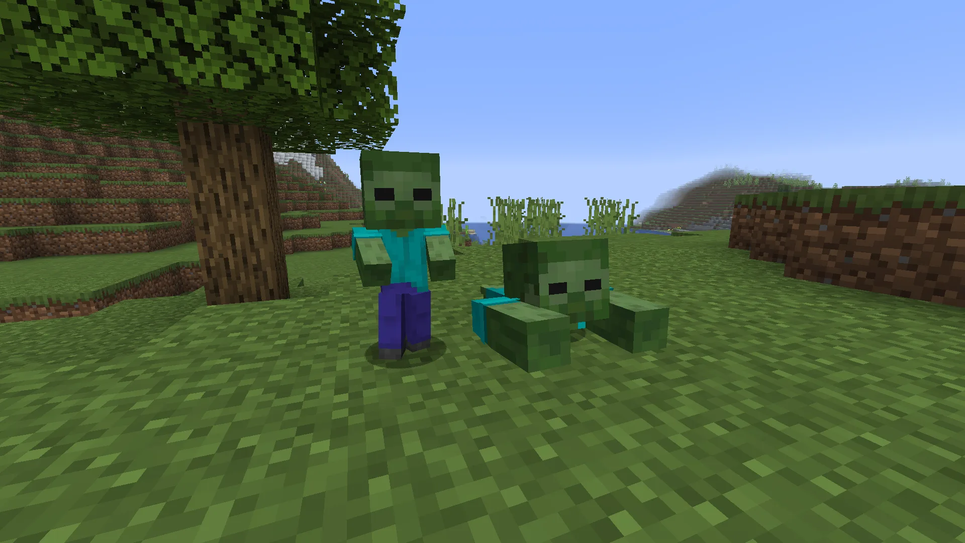 Модели Baby Zombie и Crawler из ресурспака AL's Zombies Revamped с анимациями Fresh Animations.