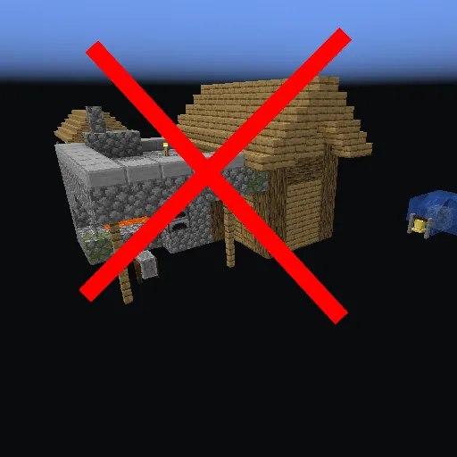Скриншот мода No Void Structures, предотвращающего появление пустых структур в Minecraft.