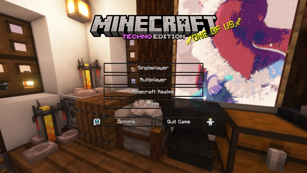 Панорама хижины в стиле Technofault для Minecraft 1.21+.