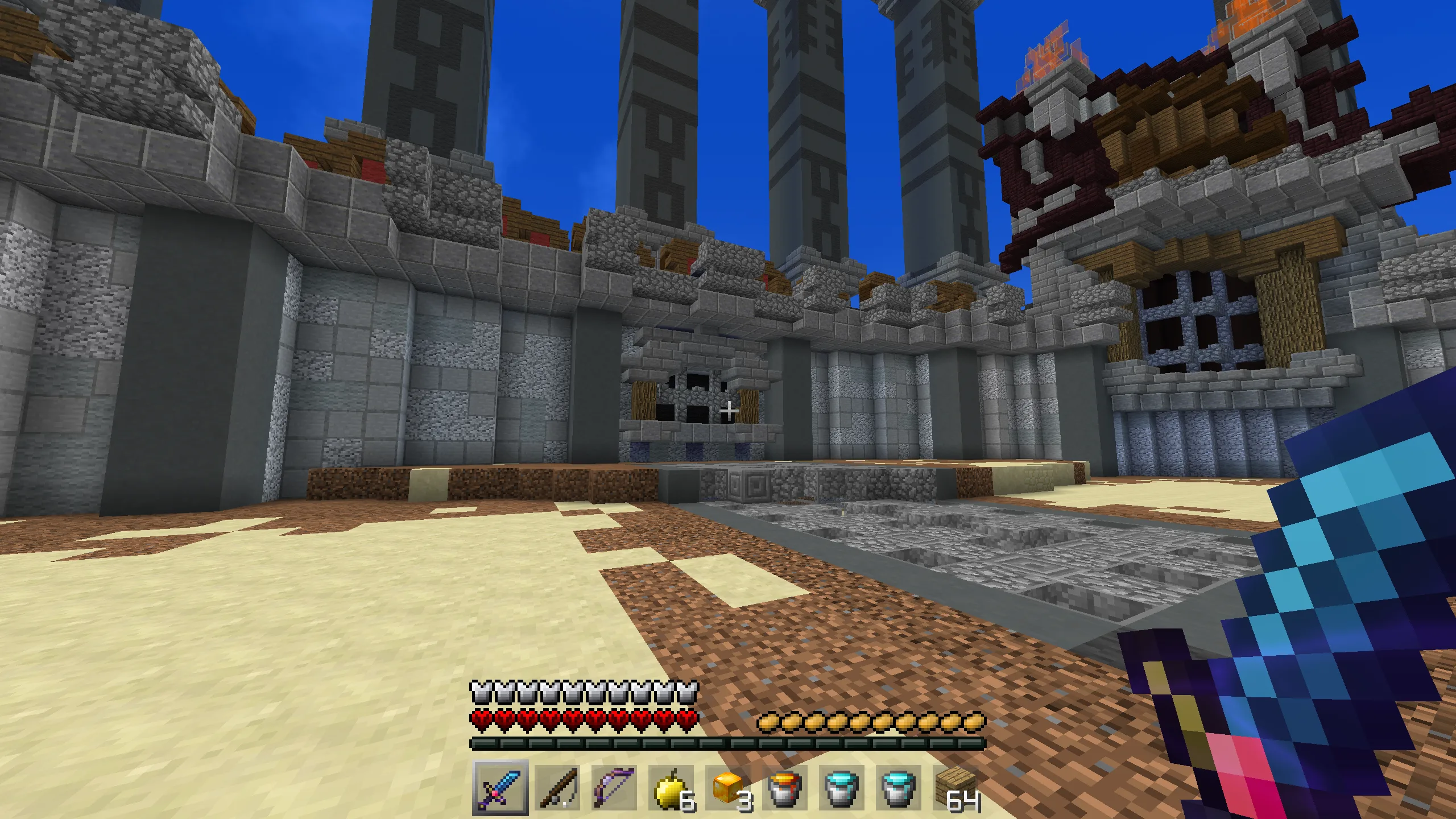 Скриншот PvP-дуэли на сервере Hypixel в версии Minecraft 1.8 (проект Technofault).