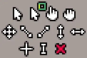 Предпросмотр курсоров из ресурс-пака Pixel Cursor ++