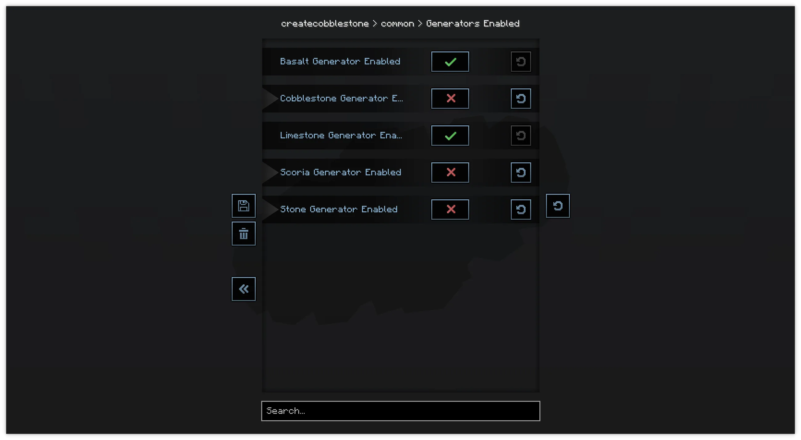 Choose what generators are enabled