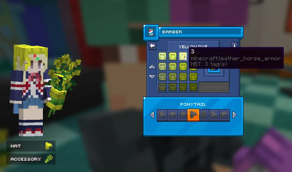 Интерфейс выбора цвета волос в моде Island Utils.