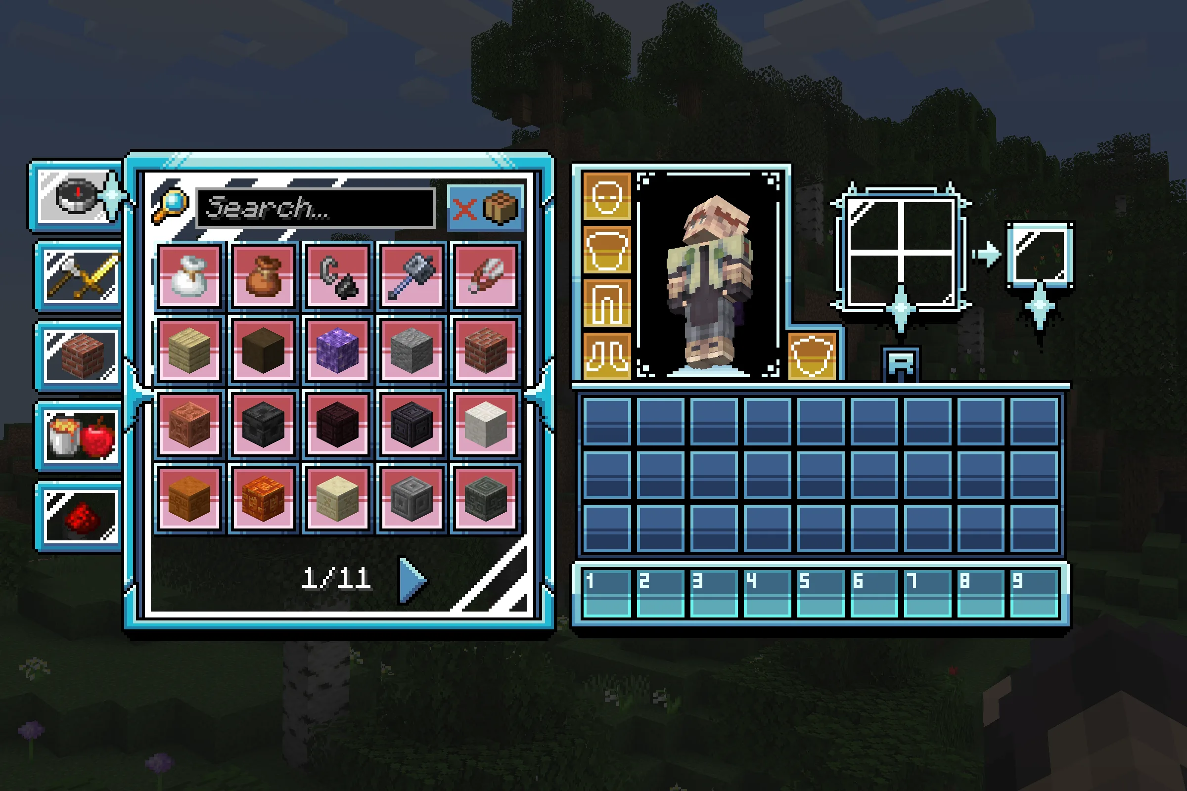 Инвентарь выживания и книга рецептов в ресурс-паке Luminis