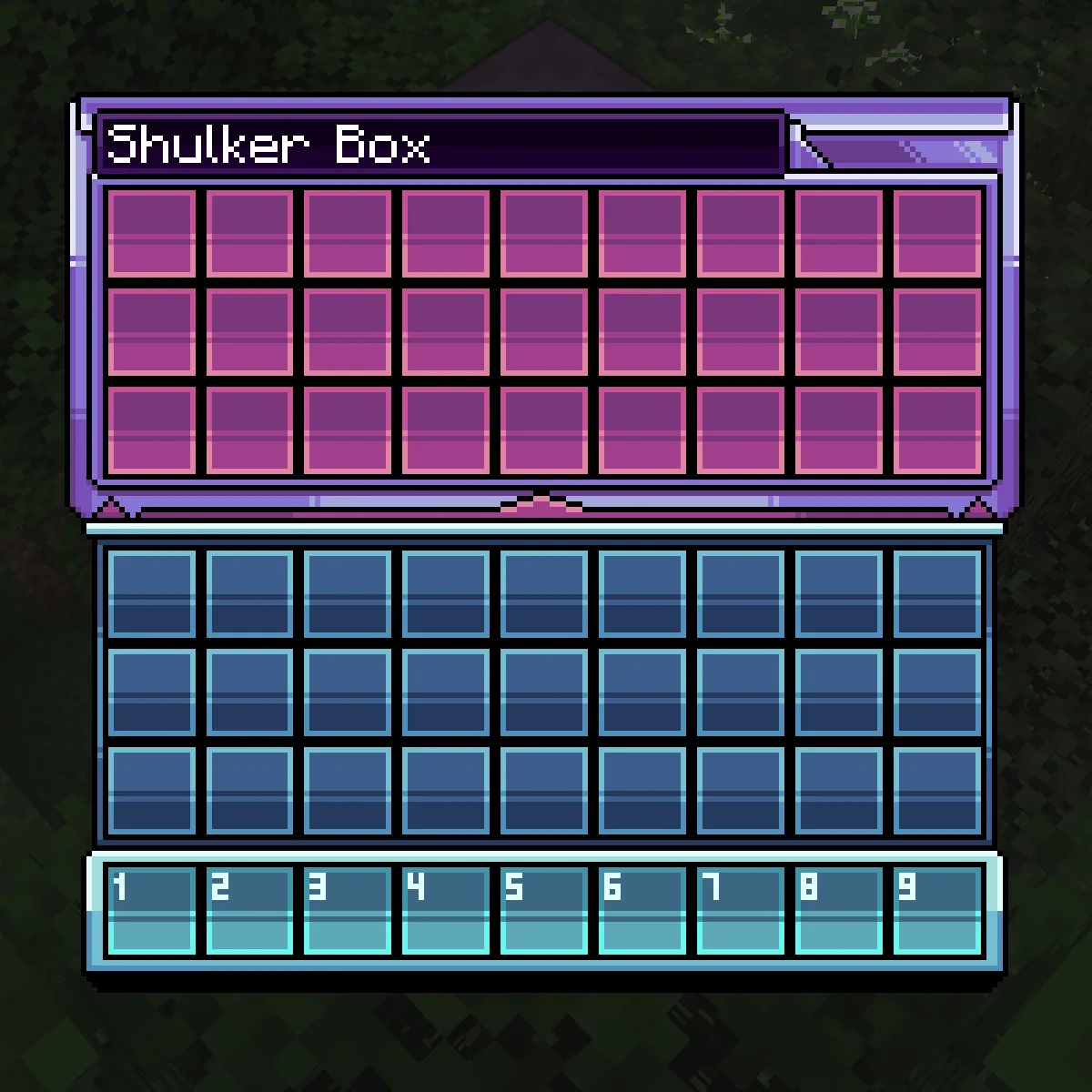 Интерфейс шалкерового ящика с цветными вариантами в ресурс-паке Luminis