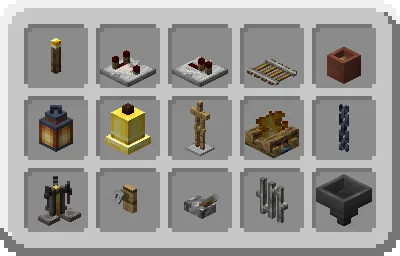 Пример блоков с новыми 3D-моделями в ресурс-паке Craftiful