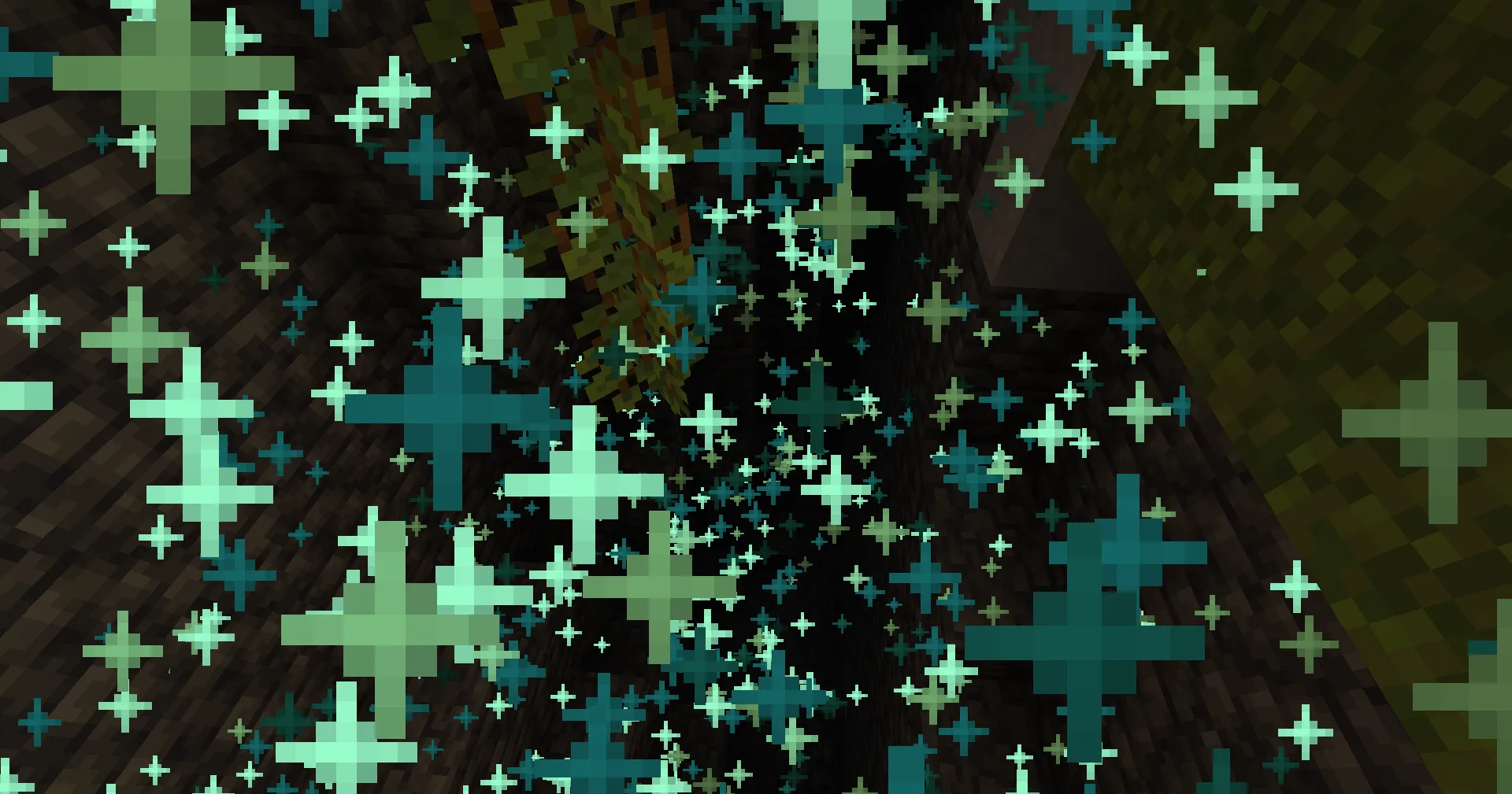 Демонстрация работы дополнительных частиц в модификации Cave Dust.