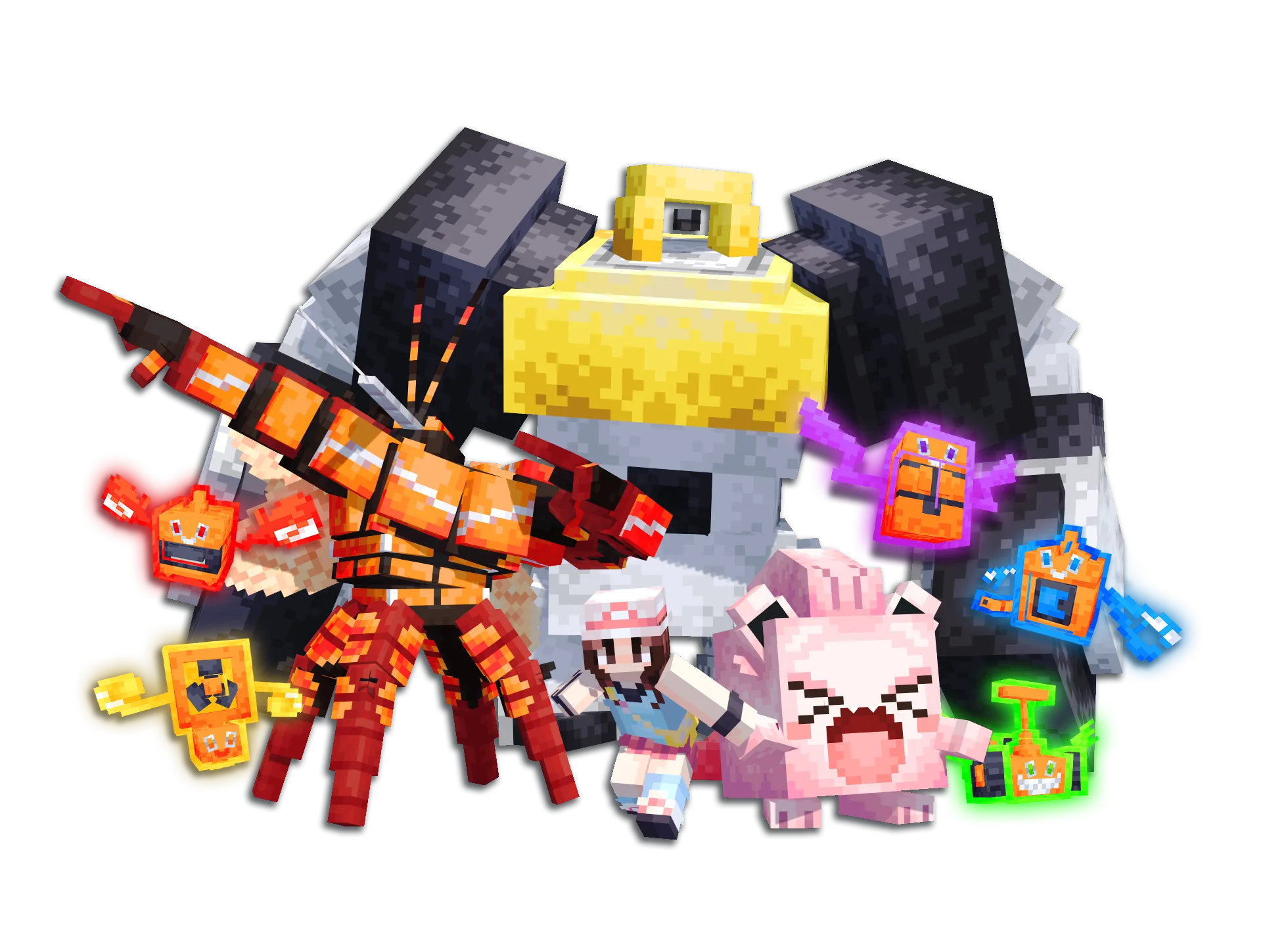 Покемоны Brawn и Bolts из мода MissingMons для Cobblemon.