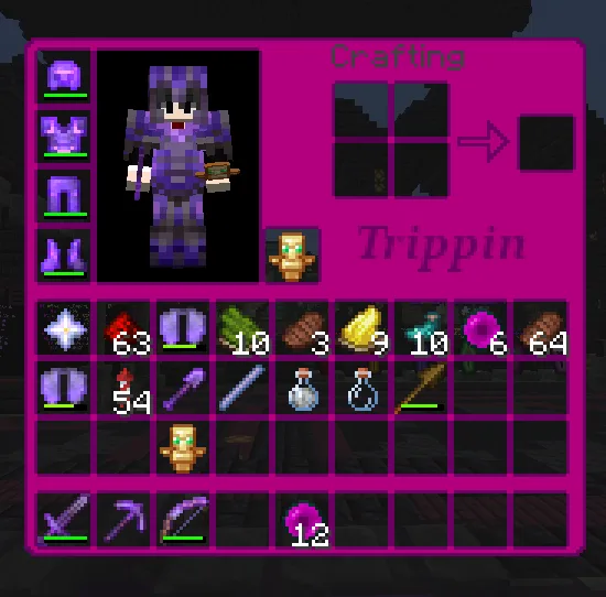 Интерфейс инвентаря в ресурс-паке TrippinGUI