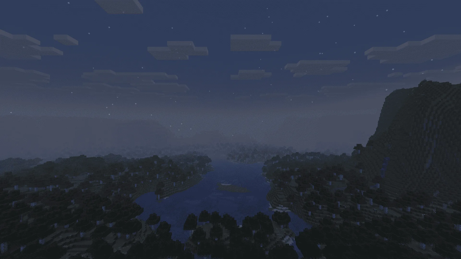 Улучшенная туманная ночь в Minecraft.