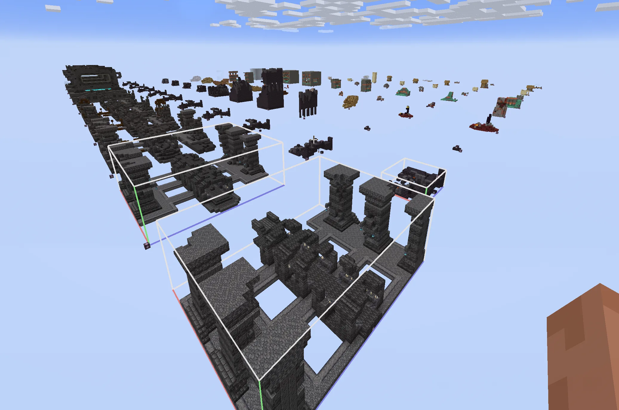 Мир с отладочными структурами мода Structure debug