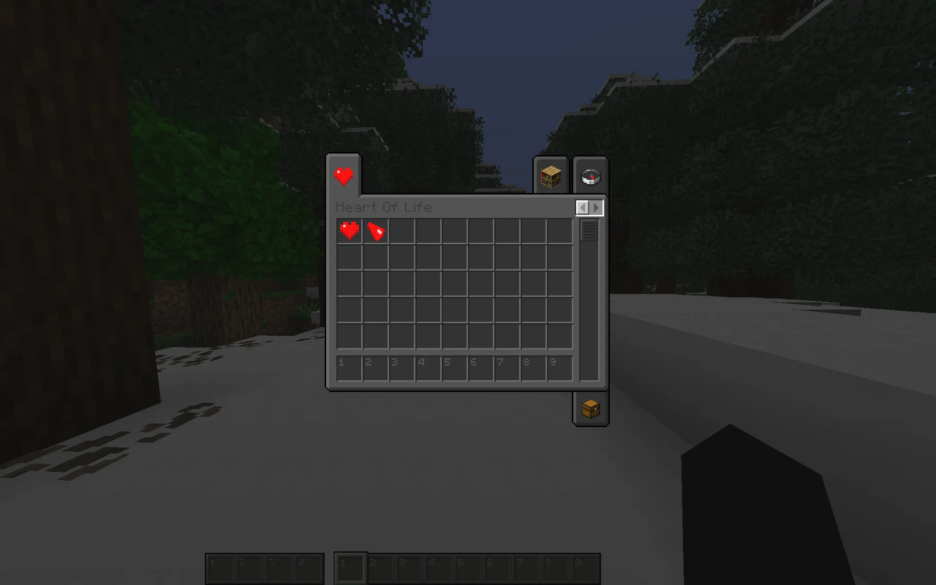 Вкладка творческого режима для мода Heart of Life