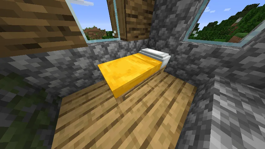 Пример использования ресурспака BetterBeds и FancyBeds в Minecraft.