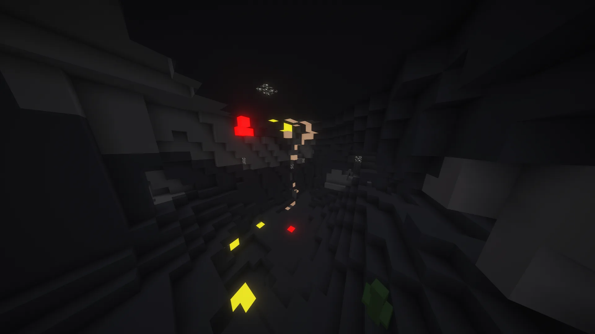 Пещера с использованием ресурс-пака MineCore.