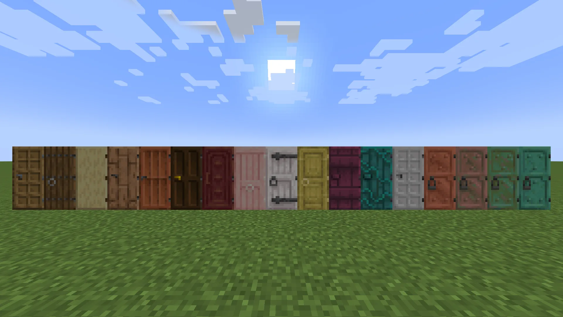 Все двери в Minecraft с измененной текстурой сплошного блока