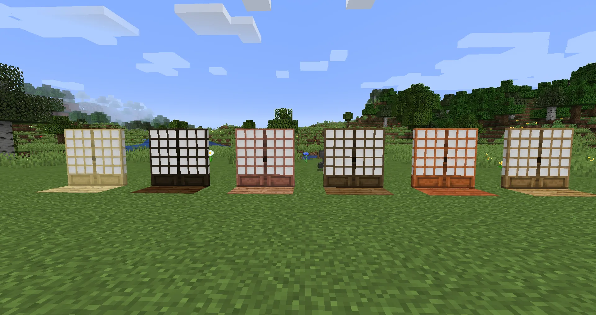 Деревянные японские двери сёдзи из мода Macaw's Doors.