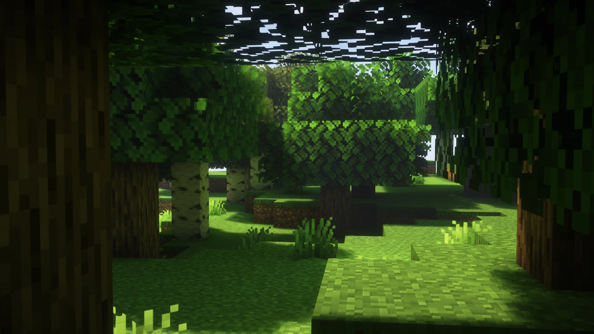 Обновленный верхний свет с глобальным освещением в Minecraft.