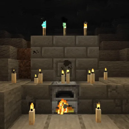 Частицы огня в Minecraft.