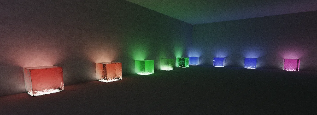 Демонстрация цветного стекла в Vulkanite Demo Pack.