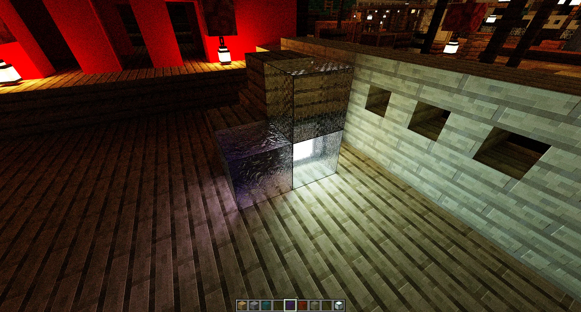 Стеклянные текстуры с каустическими эффектами в Vulkanite Demo Pack.