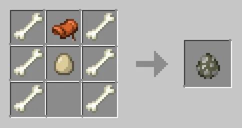 Рецепт крафта яйца призыва лошади-скелета из мода Craft-able Spawn Eggs.