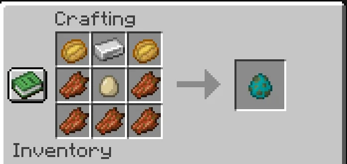 Рецепт крафта яйца призыва зомби из мода Craft-able Spawn Eggs.
