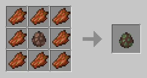 Рецепт крафта яйца призыва зомби-жителя в моде Craft-able Spawn Eggs.