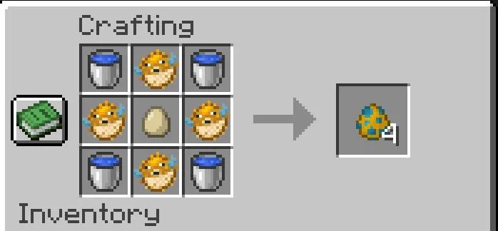 Иконка мода Craft-able Spawn Eggs с изображением рыбы-фугу.