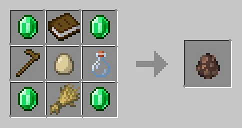 Рецепт крафта яйца призыва жителя в моде Craft-able Spawn Eggs.