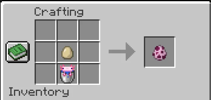 Рецепт крафта яйца призыва аксолотля в моде Craft-able Spawn Eggs.