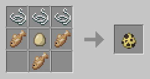 Рецепт крафта яйца призыва оцелота из мода Craft-able Spawn Eggs.