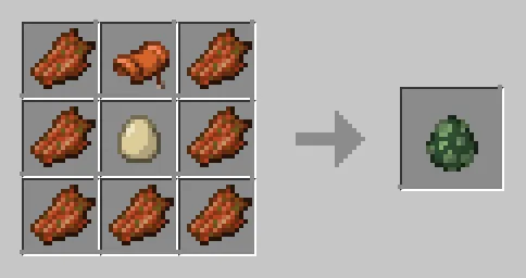 Рецепт крафта яйца призыва лошади-зомби из мода Craft-able Spawn Eggs.