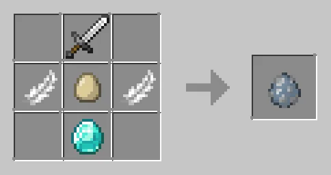 Рецепт крафта яйца призыва Векса в моде Craft-able Spawn Eggs.