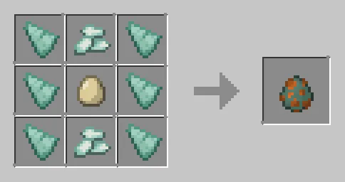Рецепт крафта яйца призыва стража в моде Craft-able Spawn Eggs.